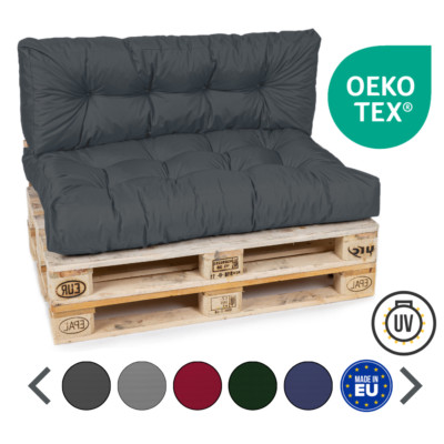 TexDeko Garden Palettenkissen wasserabweisend Premium Sitzkissen gesteppt