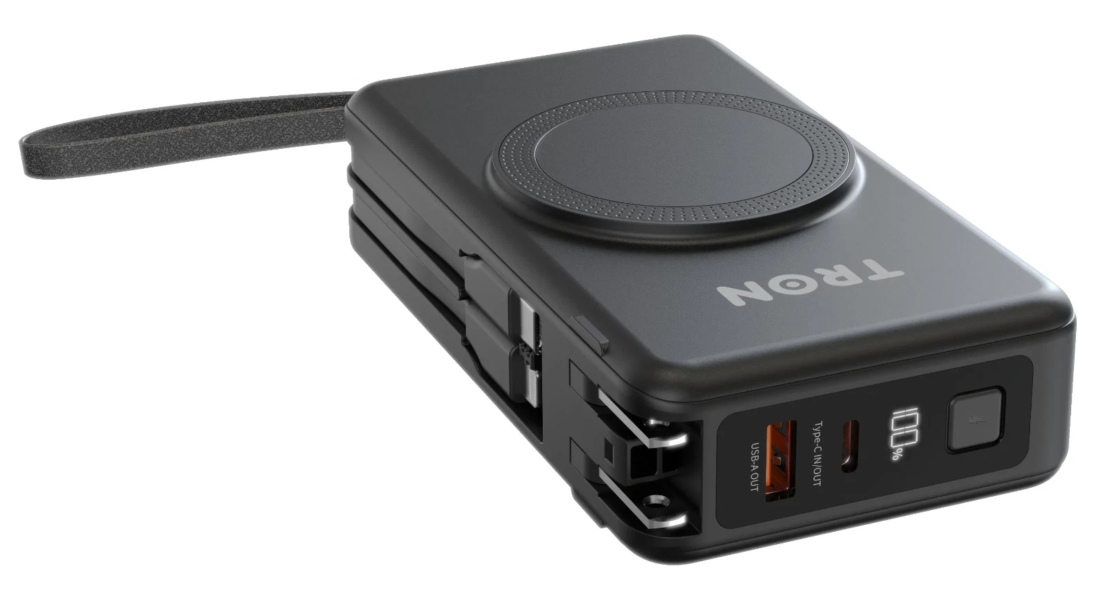 TRON  Travel power bank 20000mAh   Magnetic Wireless Charging Black TSA-approved image 1