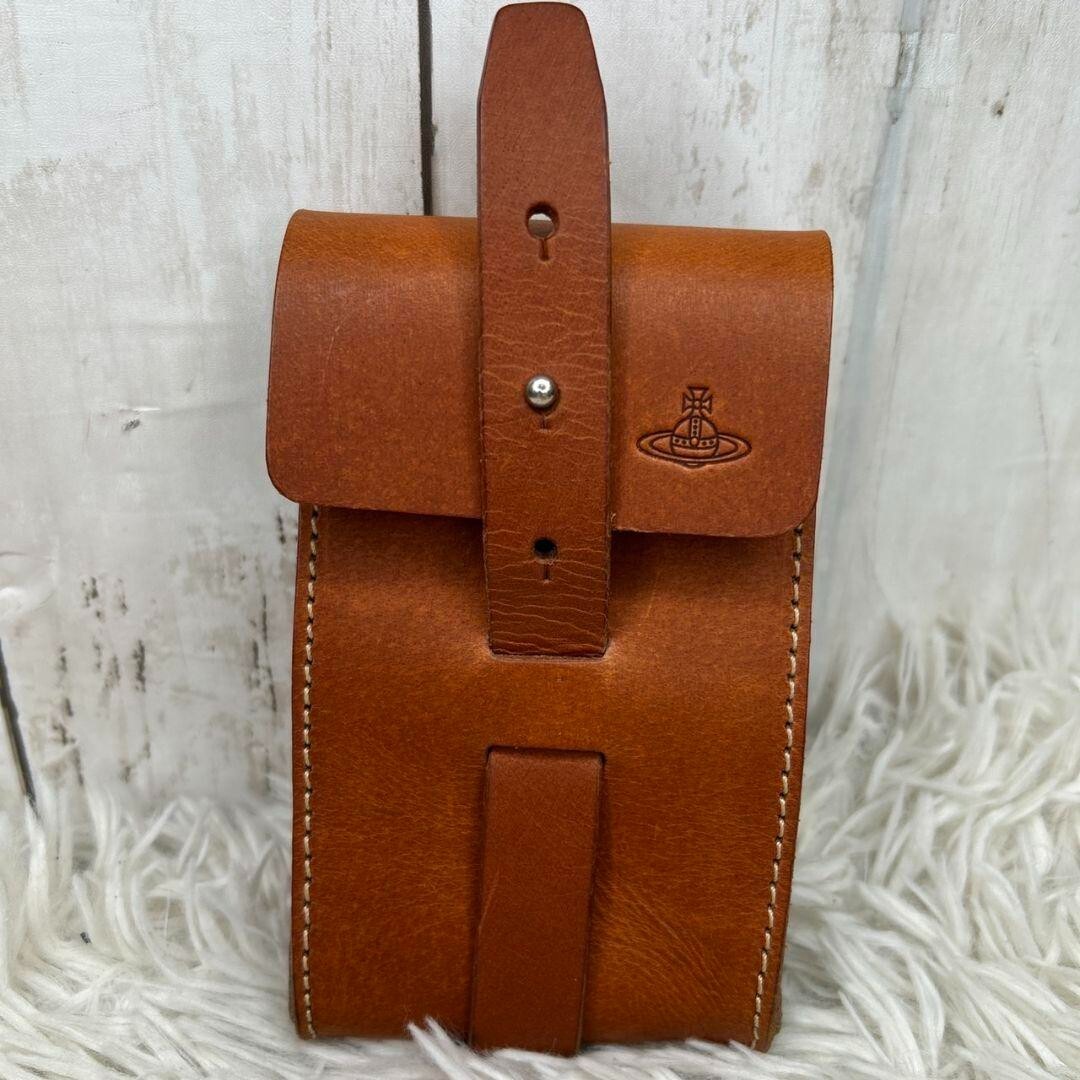 Vivienne Westwood Leather Waist Bag Brown Unisex Inches