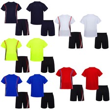 Kids Boys Outfit With Shorts Set T-shirt Suit Basketball Uniform Workout Gym