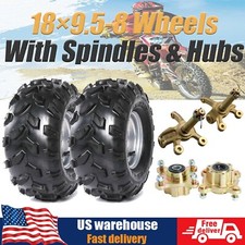 2PCS 8" Wheels 18x9.50-8 Tire Rim Hubs Spindles For ATV Quad Go Kart Mower