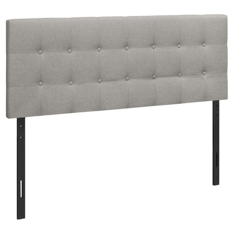 Bed Headboard Only Queen Size Bedroom Upholstered Linen Look Grey-image