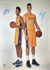 Brandon Ingram & Ivica Zubac Signed 16x20 LA Lakers Photo Rookie Graph PSA