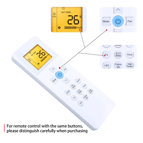 Generic Replacement For CARRIER Air Conditioner Remote Control RG67G(2S)/BGEF - Picture 5 of 6