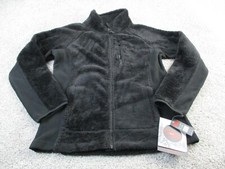 Cb Softshell Performance Fleece Full Zip Jacket Womens Medium Black Flaw $105