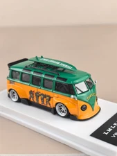 Car ZD LMLF 1/64 VW T1 RWB Van Bus Camper Kombi Turtles Model Diecast Metal Car