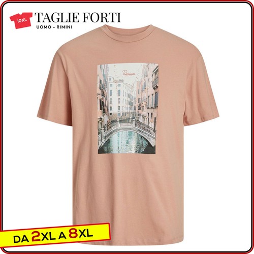 Men's blue cotton round neck short sleeve t-shirt plus size. Big and tall.