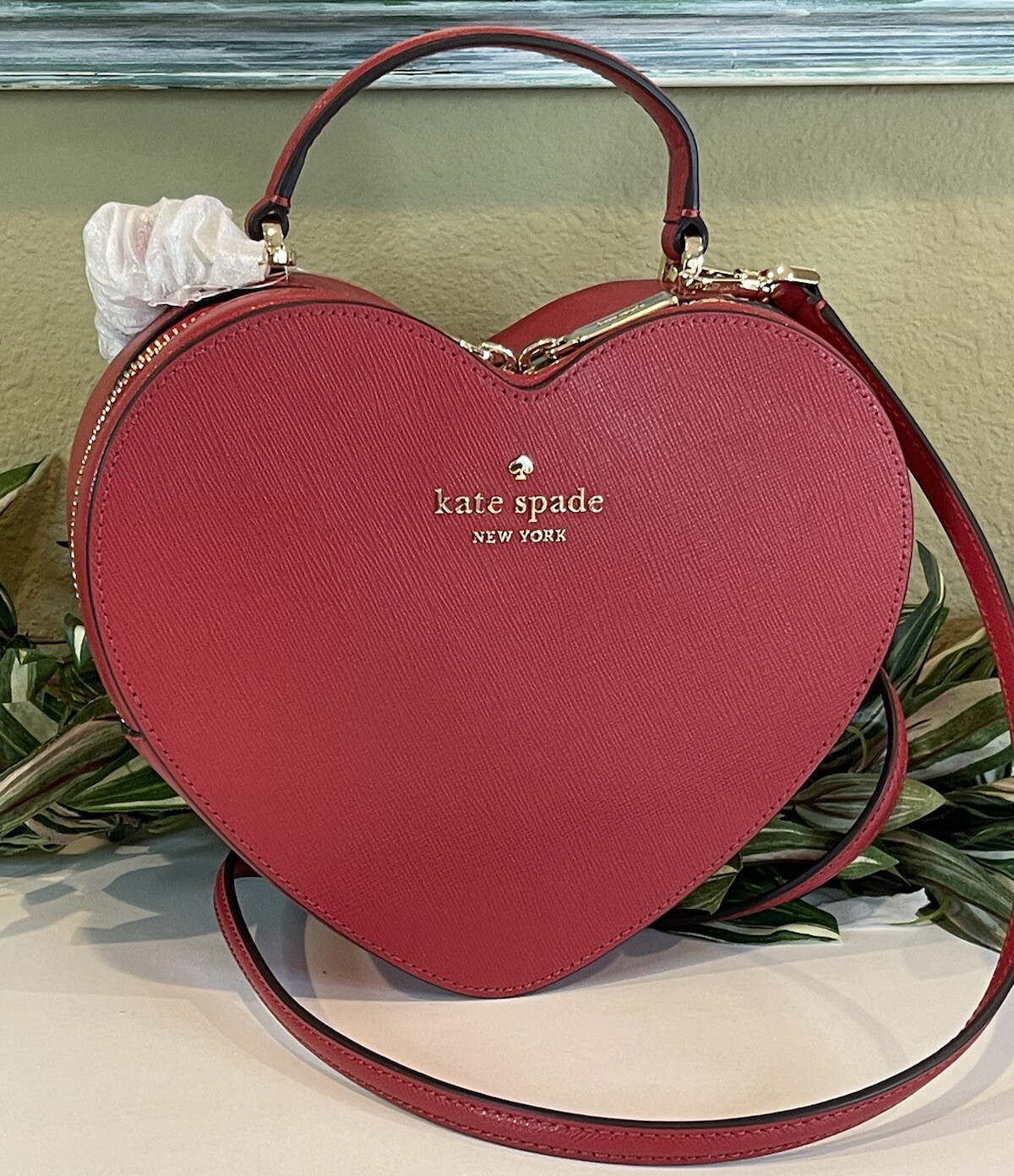 KATE SPADE RED HEART CROSSBODY BAG LOVE SHACK CHERRY SHOULDER TOTE