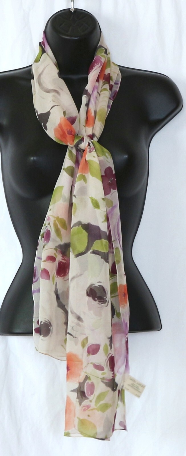 LAURA ASHLEY Sheer Ivory/Multi Rectangular Silk C… - image 3