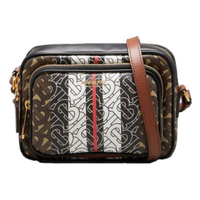 Burberry Small Handbag Black Brown Bridle Camera Zip Leather Bag