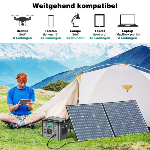 Powerstation 518Wh/240Wh/166Wh Solargenerator Notstromaggregat 100W Solarpanel - Bild 102 von 115