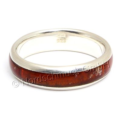 Bernstein Ring Amber Intarsie Bandring Bernsteinring 925er Silber Gr. 48-68 K249