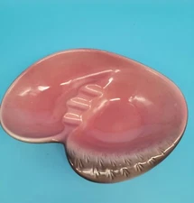 Mcm Pink Ashtray Atomic Art Pottery Vintage glazed Dish tray