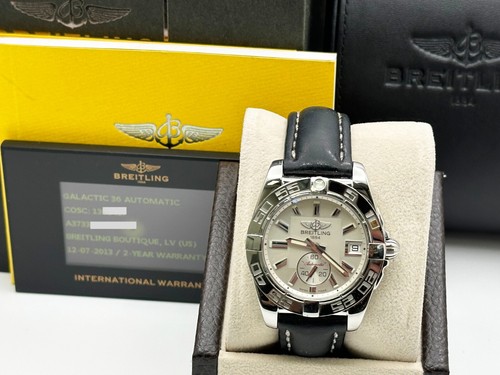 Breitling Galactic 36 A37330 Stainless Steel Leather Band Box ...