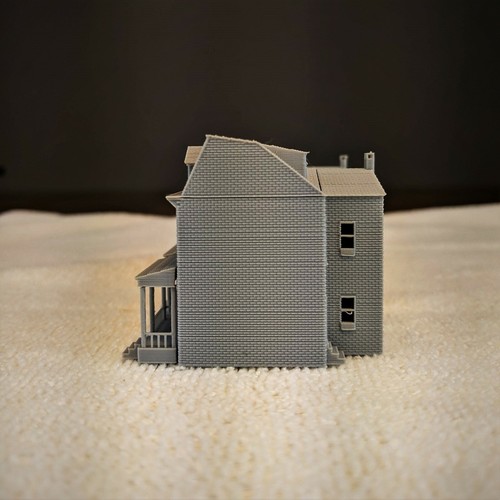 Z-Scale Pennsylvania Row House 4 Unit Model Brick Ext. 1:220 Scale Building - Picture 7 of 9