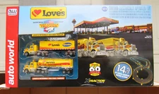 Auto World Loves Keep America Trucking HO Slot Car Set Rare HTF NEW