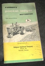Vintage John Deere Farmer's Pocket Ledger Notebook Reference 1960 Garnett Kansas