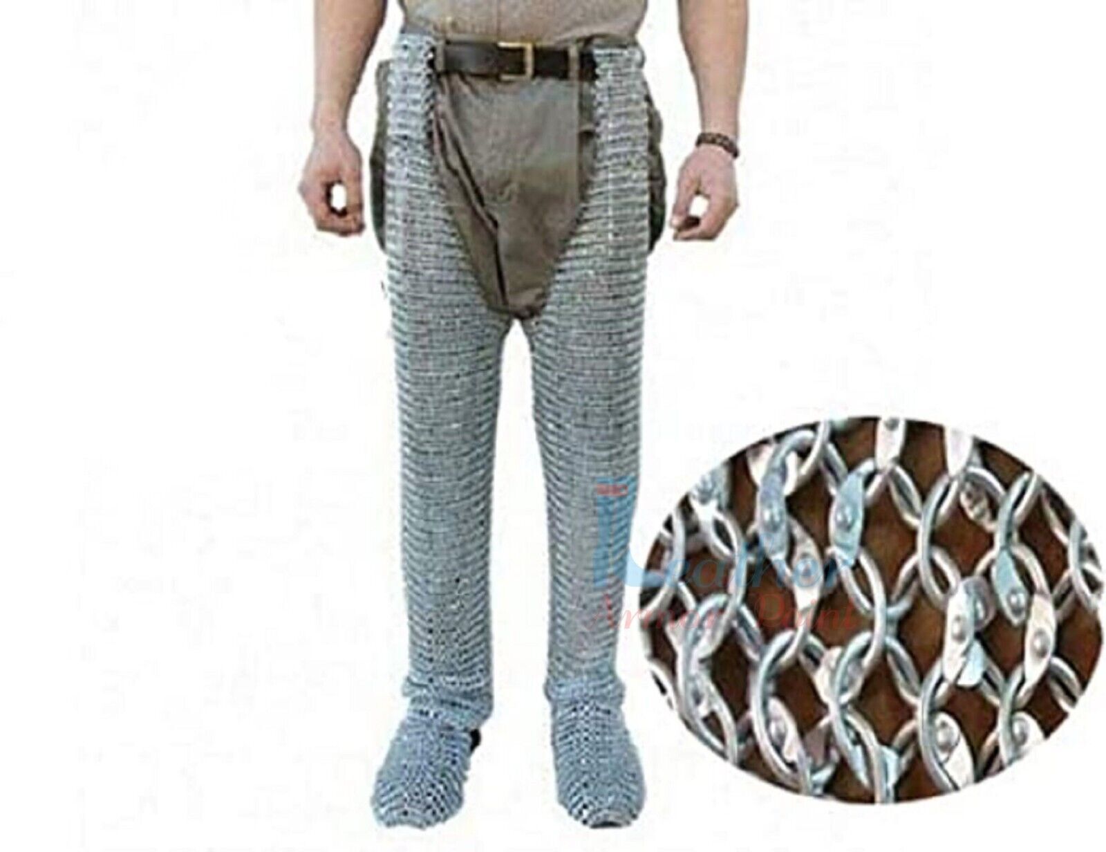 ALTRA Mail a catena medievale in alluminio armatura gamba cavaliere ...