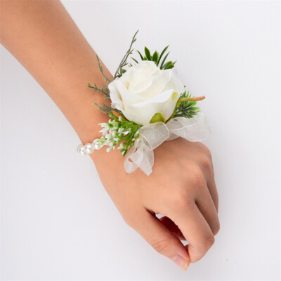 Boutonniere Corsage Band White Boutonnière Corsages For Bride