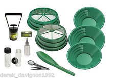 SS3 11pc Green Large Gold 1/2" 1/8" Classifier Screen Gold Pan Panning Kit