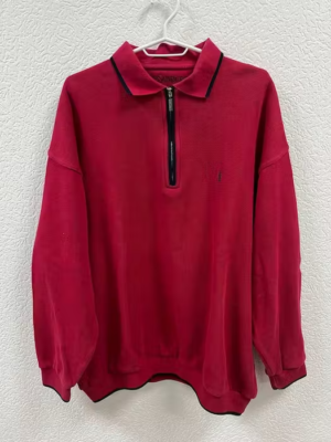 Vintage 90s Yves Saint Laurent 1/4 Zip Knitted Sweater Polos Size