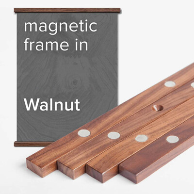 Magnetic Wooden Poster Hanger Frame - multiple colors and sizes