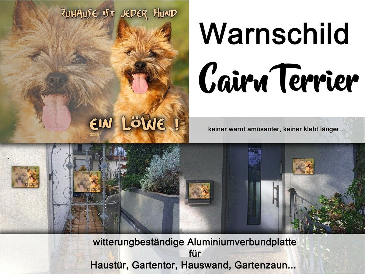 Warnschild 'Cairn Terrier' Aus Aluminium – 30,5x20 Cm (A4), 0,5 Mm Stark, Mit Abgerundeten Ecken