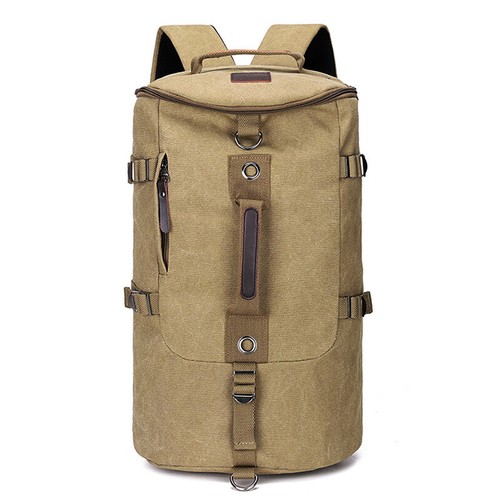 Mochila de viaje con cremallera de lona de gran capacidad para hombre exterior mochila de viaje portátil - Imagen 9 de 9