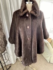 Charles Klein Women's Os Faux Fur Cape Shawl/ Poncho Winter Holiday Vtg Euc Fab!