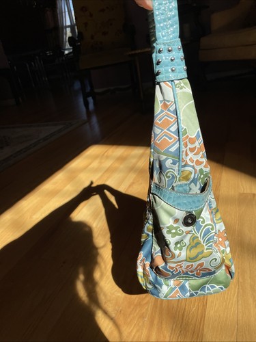 Kathy Zeeland Shoulder Bag Blue Green Multicolored Rhinestone Hobo Floral Spring - Picture 24 of 24