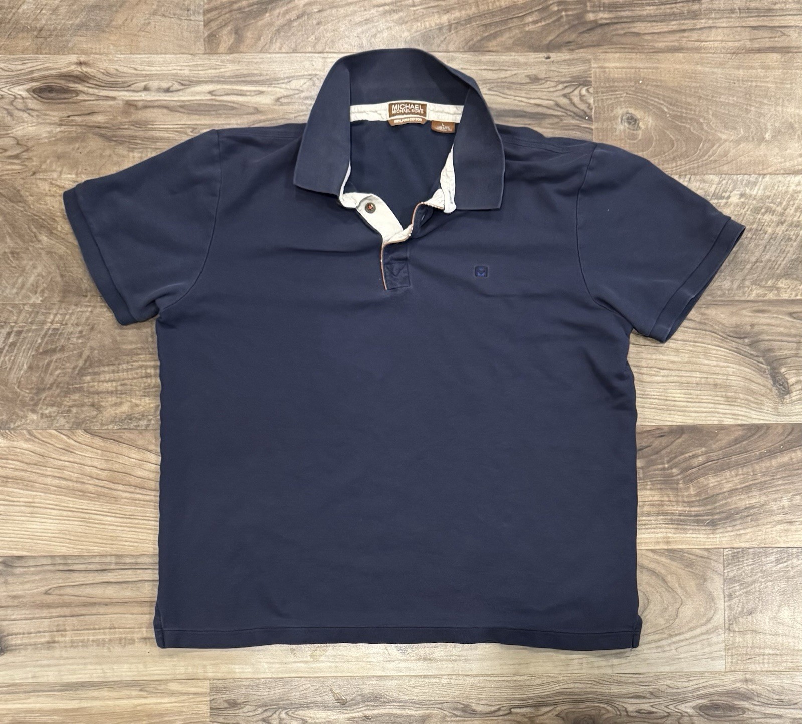 Vintage Michael Kors MK Logo Men’s 100% Cotton Polo Short Sleeve Shirt Size L