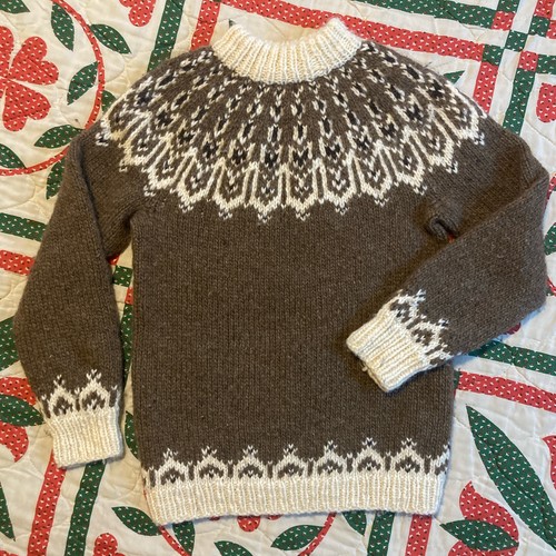 Vintage 60’s 70’s Nordic Icelandic Mohair Wool Fair Isle Handmade Sweater - Image 1