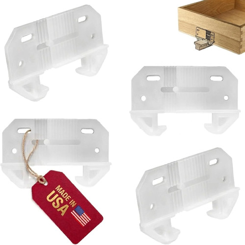 Adjustable Rear Drawer Slide Guides 4-pk, Made in USA; for 1/4" Rail Height on T - Picture 1 of 5