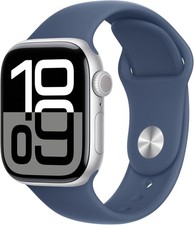 Apple Watch S10 GPS LTE 42MM Silver Aluminum Case Denim Sport Band