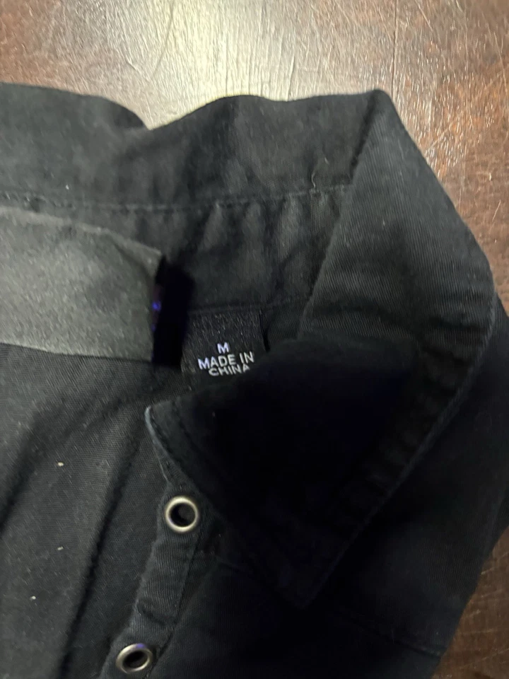 Harley Davidson Skull low Zip Shirt womens Medium Black Back Lace up Corset Tie - Image 3 of 3