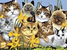 Junior Large Paint By Number Kit 15.25"X11.25"-Cats Montage, PJL-6