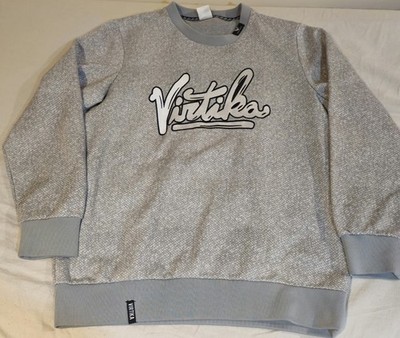 Virtika Silver Script Logo Fleece Lined  Snowboard Sweatshirt Mens Size XLT 