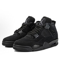 US Men's Size 7-12 Jordan 4 Retro "Black Cat" Basketball Shoes Mid Top