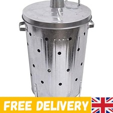 90L Extra Large Galvanised Metal Garden Fire Burner for Efficient Waste Disposal