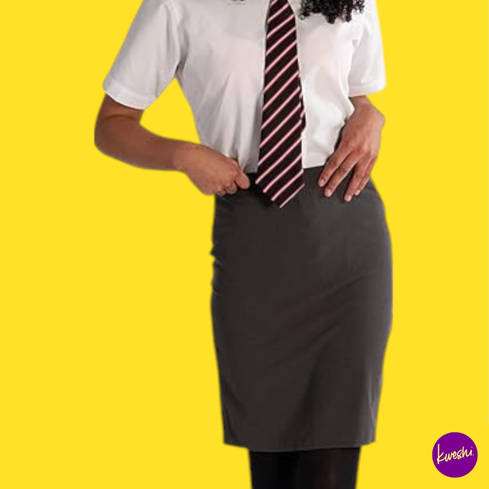 TRUTEX Girl's Pencil Skirt, Back Zip School Uniform, Harrow Grey, Age 16 W32/L22