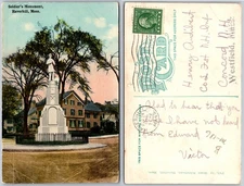 Soldier Monument Haverhill MA Postcard