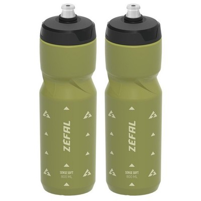 2x Zefal Trinkflasche Sense Soft 80 800ml Oliv Grün Höhe 229mm Fahrrad Sport