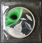 1oz Silver Aliens Have Taken Over Washington Colorized Round in Plastic