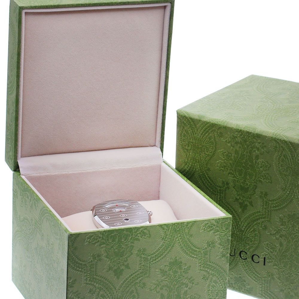 Gucci Grip Watch Men's Quartz SS White Date Model 157.3/YA157410 Good From Japan thumbnail 2