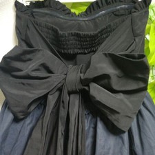 LABELLEETUDE Volume Flare Bear Top Mini Dress Navy Black