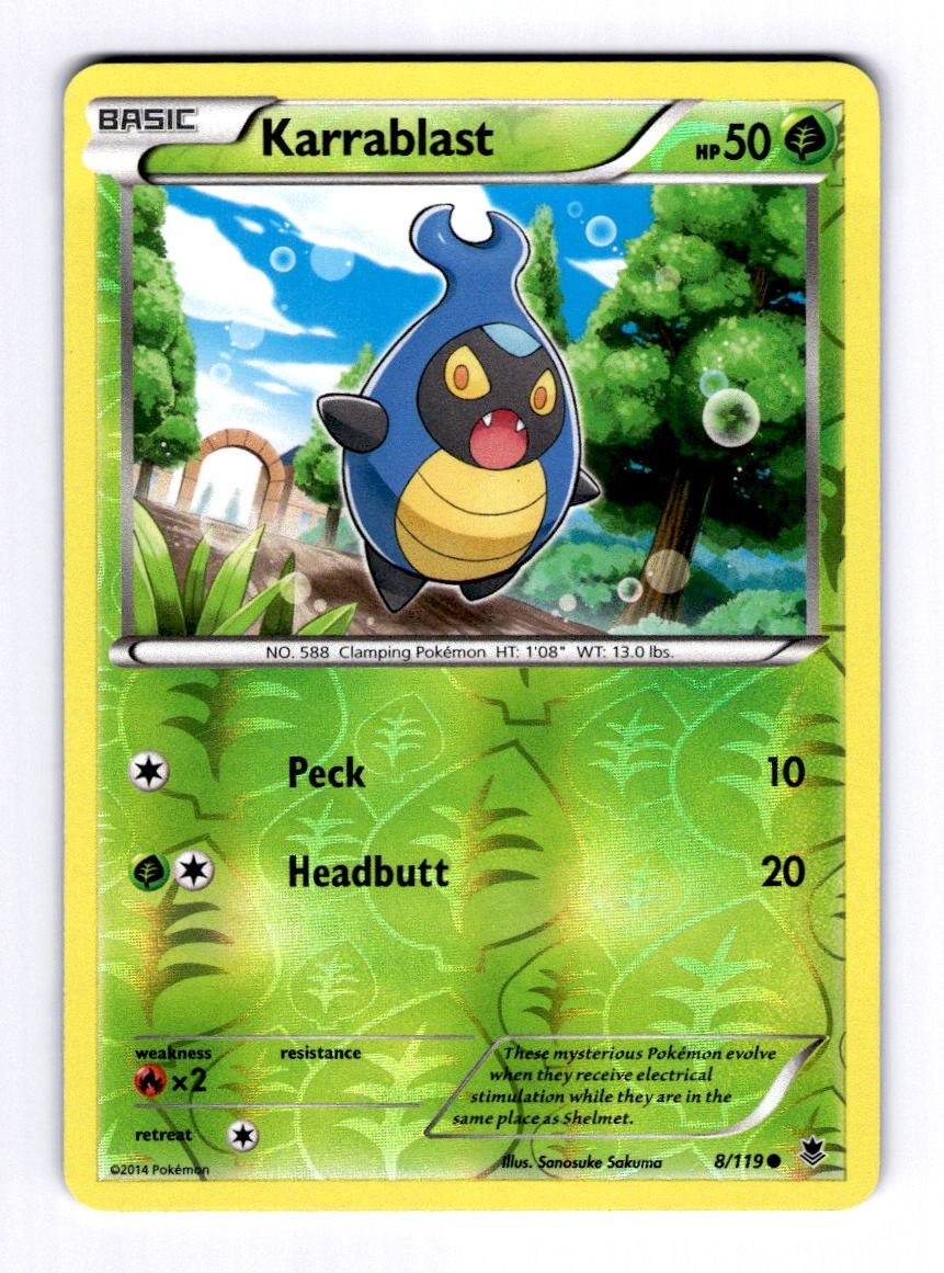 Karrablast XY - Phantom Forces #8 (2014) Common Reverse Holo NM Pokemon