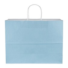 SSWBasics Large Powder Blue Paper Shopping Bags - Case of 100