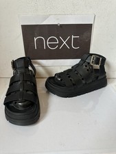 Next Leather Sandals Size UK 6.5 EU 40 in Black