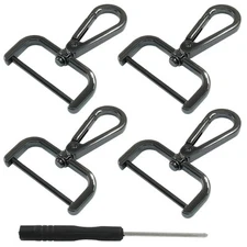 4 Pack Detachable Snap Hook Swivel Clasp with 1.5 Inch Screw Bar Black Heavy ...