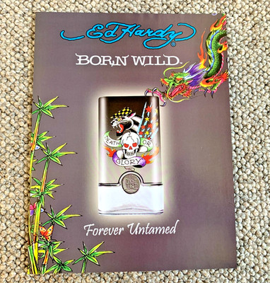 ED HARDY DEATH OR GLORY DUFT RAHMENBAR SAMMLERSTÜCK ORIGINAL KLASSIKER ANZEIGE